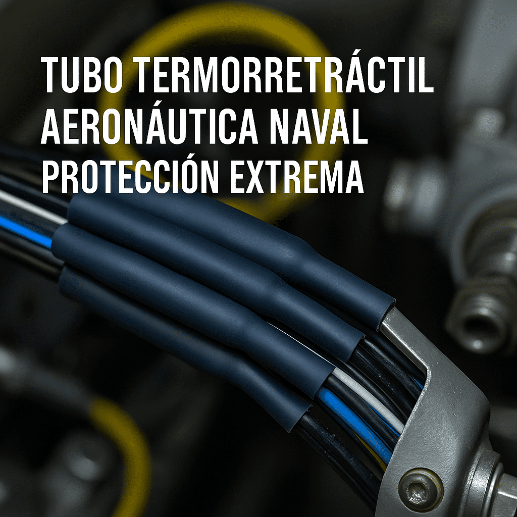 Tubo termorretráctil en aplicación aeronáutica y naval protegiendo cables eléctricos frente a humedad y calor extremo