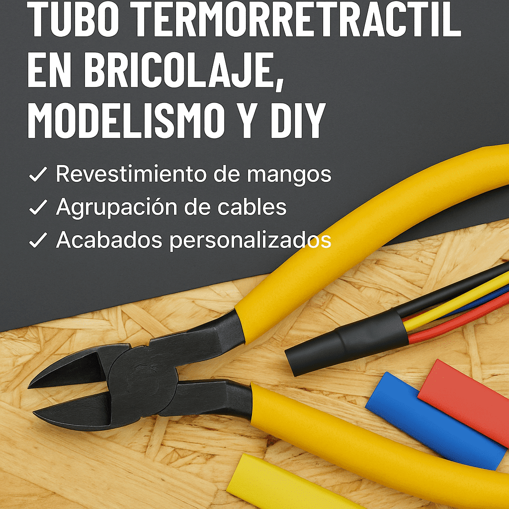Tubo termorretráctil aplicado en bricolaje y modelismo para proteger cables y personalizar empuñaduras de herramientas y proyectos caseros