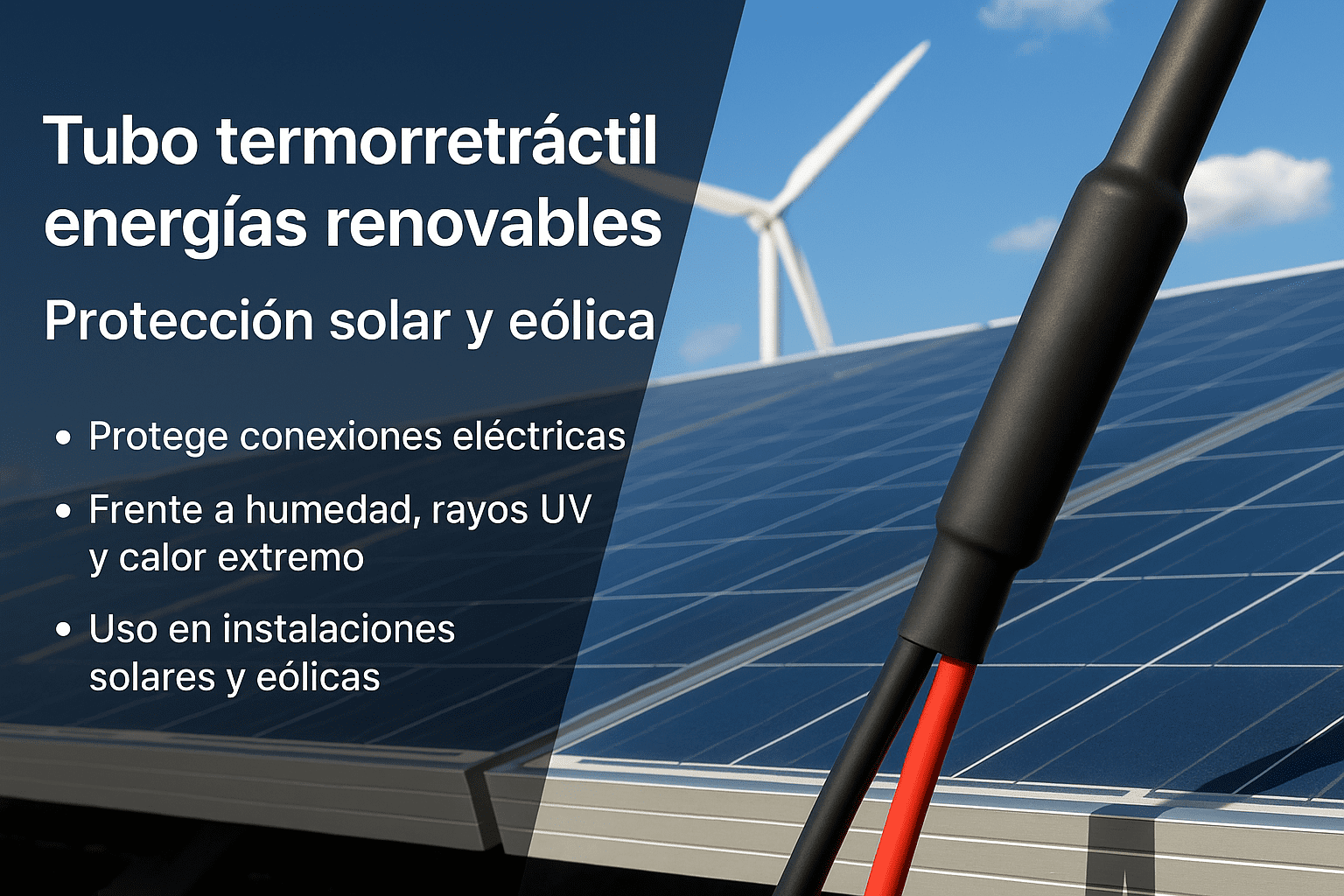 Tubo termorretráctil en entorno industrial protegiendo cableado expuesto a abrasión, aceites y vibraciones en maquinaria y cuadros eléctricos
