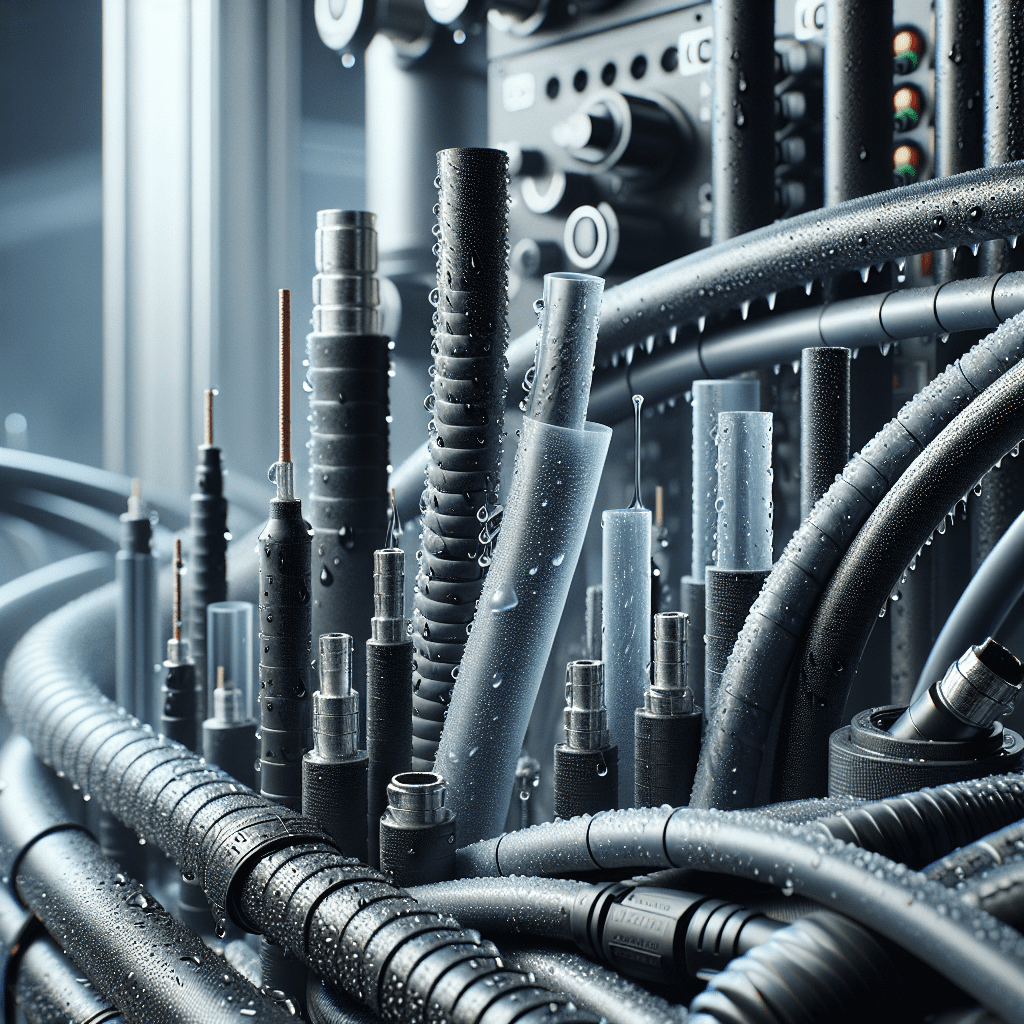 Tubos termorretráctiles con adhesivo interno aplicados en cables eléctricos expuestos a humedad para aislamiento y sellado seguro