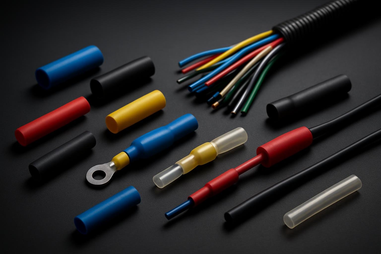 Tubo termorretráctil para automoción protegiendo cableado de vehículo